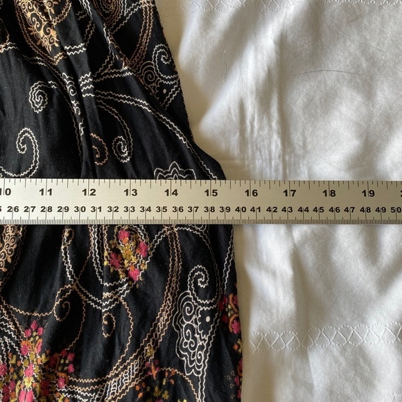 Le Chateau Short Sleeve Maxi Dress Black Boho Print Size XXS - Picture 7 of 11